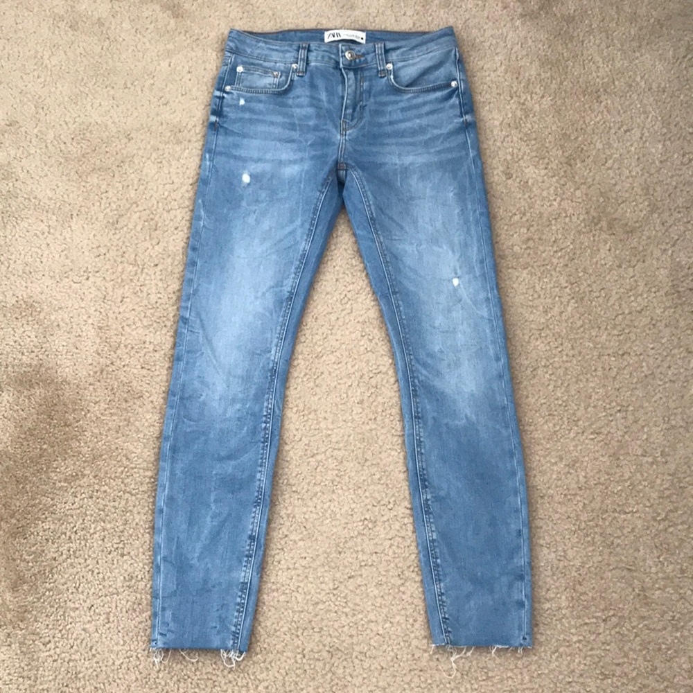 Zara skinny stretch light blue jeans